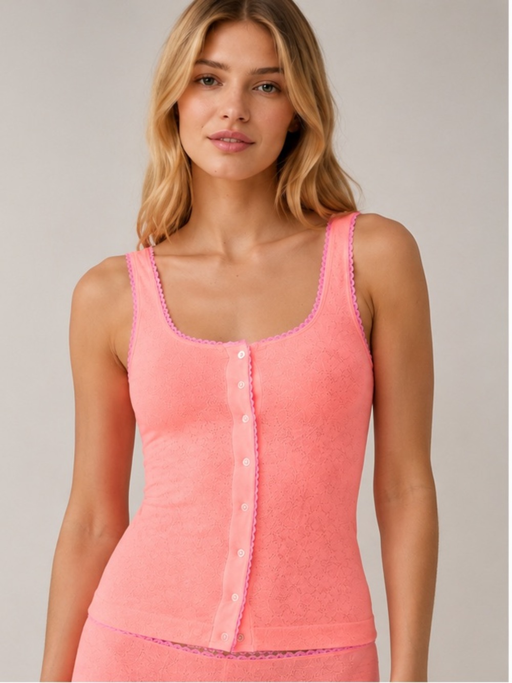 Free People Intimately Sweet Point Seamless Cardi Tank Cami Top NWT M / L